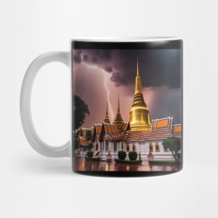 Iconic World Landmarks During A Thunderstorm; Wat Pho Bangkok Mug